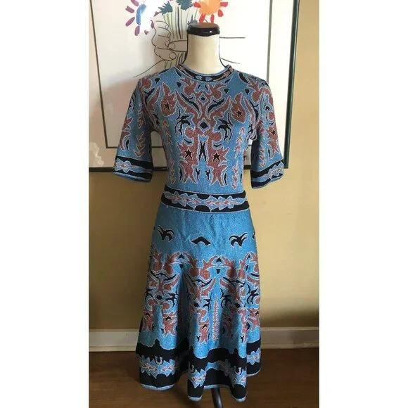 M Missoni baroque jacquard fit flare sweater dress - Picture 3 of 8